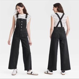 Universal Threads Women's Black Denim Overalls